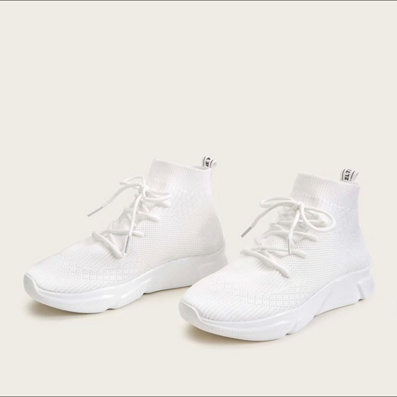 White Sock Hightop Sneakers - Picture 3 of 5